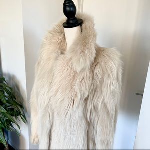 SOLD! FOX FUR Designer luxe fur coat off white cream Small Med Schlampps Vintage